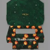 Коробка подарочная, самосборная &laquo;Мандарины&raquo;, 17&times;7&times;4 см