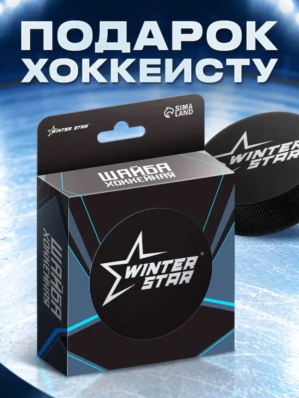 Шайба хоккейная Winter Star, взрослая, d=7.6 см