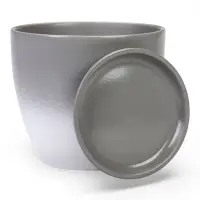 Горшок цветочный с поддоном 2,5 л, d18/h16 см серый керамика, "Туман" (М)