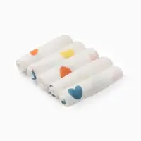 Набор платочков Крошка Я Сolored hearts (вид 2) 20*20 см-5 шт, муслин, 100 % хлопок