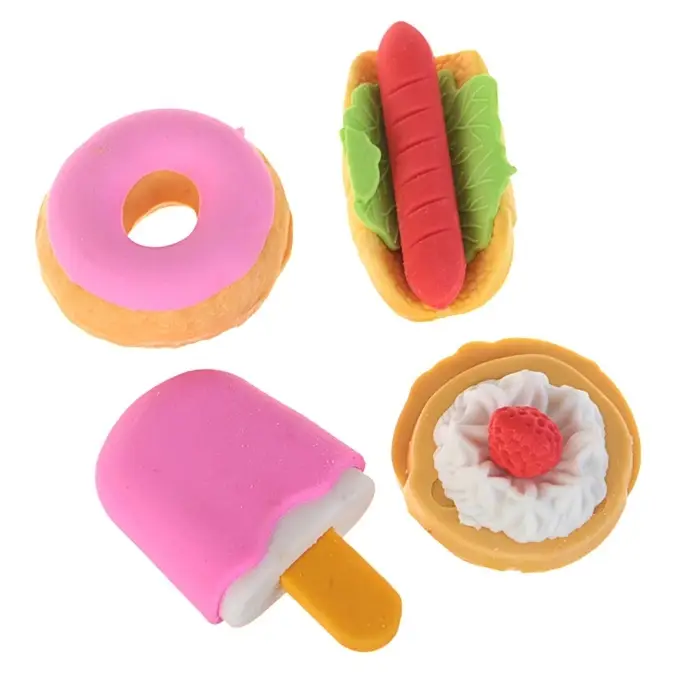 Набор фигурных ластиков &laquo;Десерты&raquo;, 4 штуки, в пакете на зип-молнии, МИКС
