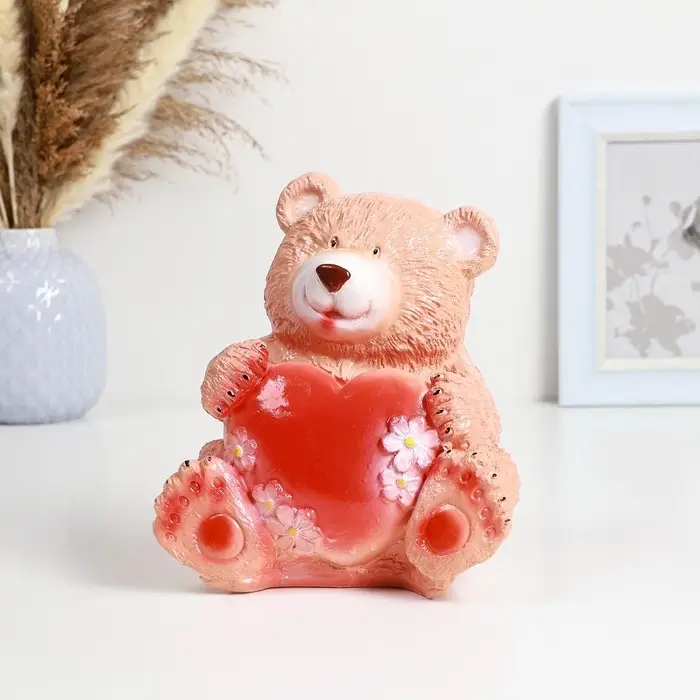 Копилка для денег &laquo;Мишка с сердцем&raquo;, гипс, 16.5&times;18.5 см