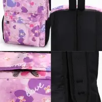 Рюкзак школьный на молнии, с карманами, с рисунком, размер 30&times;13&times;42 см, сиреневый