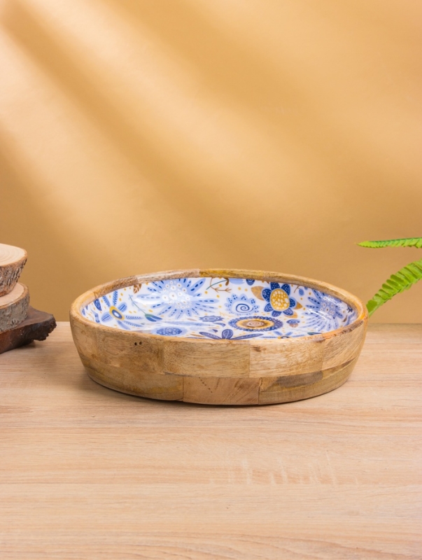 Блюдо Блюдо "Васильки" дерево манго 25,5х25,5х6 см