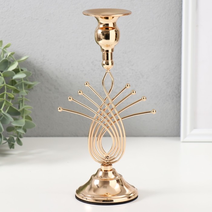 Подсвечник металл на 1 свечу  Подсвечник металл на 1 свечу "Золотое сечение" d=2-6 см 8х8х23 см