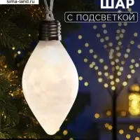 Ёлочный шар &laquo;Снежный шар&raquo;, 7&times;14 см, 1 LED, от батареек LR44&times;3, свечение тёплое белое