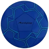 Мяч футбольный ONLYTOP, р. 5 (PVС, резиновая камера, машинная сшивка), цвет синий