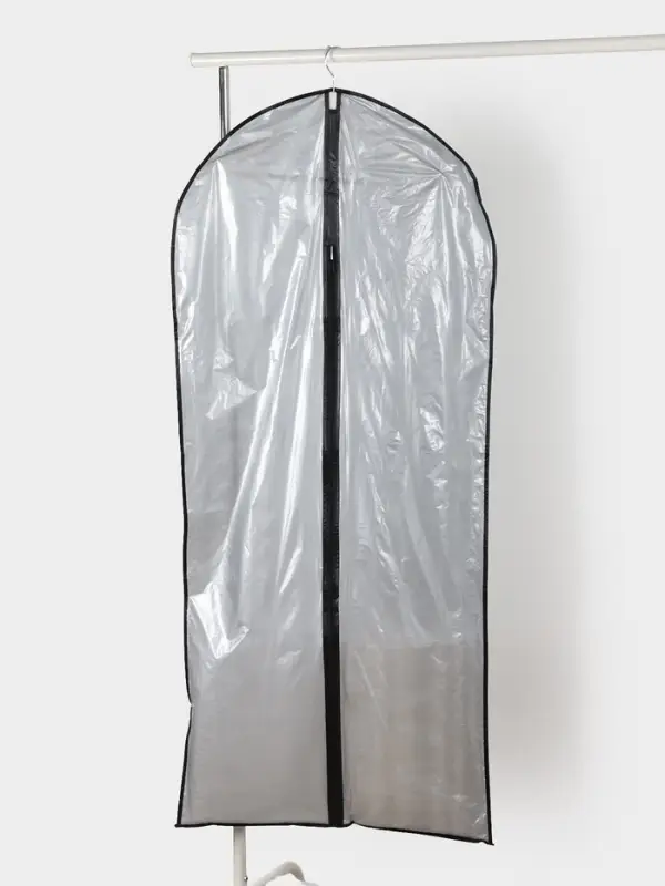 Чехол для одежды Доляна, 60&times;137 см, прозрачный, серый