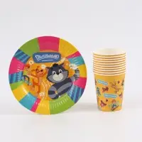 Посуда одноразовая бумажная на 10 персон «Простоквашино»: стаканы, тарелки, скатерть, Союзмультфильм Посуда одноразовая бумажная на 10 персон «Простоквашино»: стаканы, тарелки, скатерть, Союзмультфильм