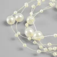 Жемчуг на леске, 3/8 мм, 9&plusmn;0.5 м, цвет золотой