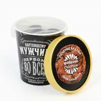 Подарочный набор &laquo;Настоящему мужчине&raquo;: чай чёрный с бергамотом 50 г, печенье брауни 120 г, конфеты с шоколадной начинкой 110 г
