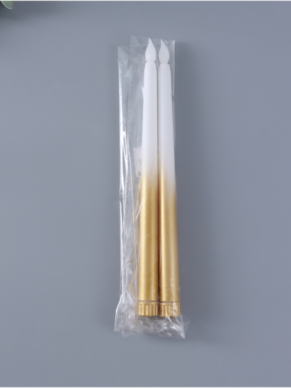 Ночник свеча "Нежность" набор 2 шт LED 2xААА серебро/золото 2х2х27,5см