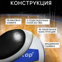 Волейбольный мяч ONLYTOP, машинная сшивка, 18 панелей, р. 2, PVC