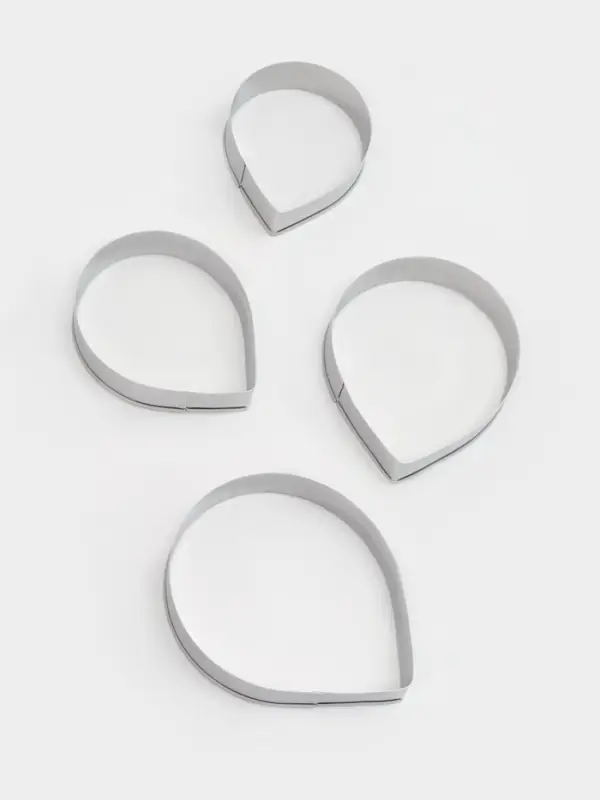 Формы для печенья Доляна &laquo;Лепестки розы&raquo;, набор 4 шт., нержавеющая сталь, серебристые