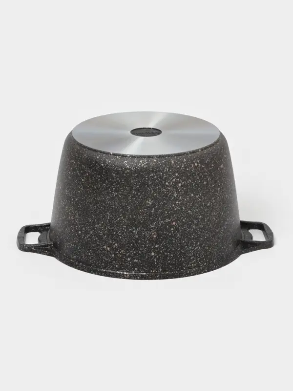 Кастрюля KUKMARA Granit ultra, 8 л, d=30 см, со стеклянной крышкой, антипригарное покрытие, литой алюминий, коричневая