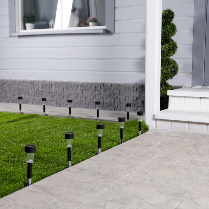 Набор садовых светильников на солнечной батарее «Цилиндр», 4.5 × 30 × 4.5 см, 1 LED, свечение мульти (RGB), 10 шт. Набор садовых светильников на солнечной батарее «Цилиндр», 4.5 × 30 × 4.5 см, 1 LED, свечение мульти (RGB), 10 шт.