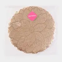 Салфетка сервировочная на стол Доляна &laquo;Цветок&raquo;, d=38 см, золотая