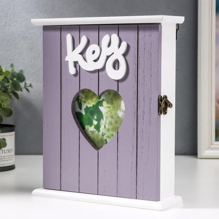 Ключница дерево 6 крючков Ключница дерево 6 крючков "Цветочное сердце" 26,3х21,8х8,3 см