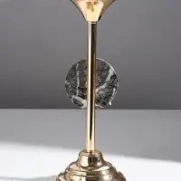 Металлический подсвечник на 1 свечу &laquo;Стрекоза&raquo;, золото, d=2.2 см, 11.5&times;11.5&times;29 см