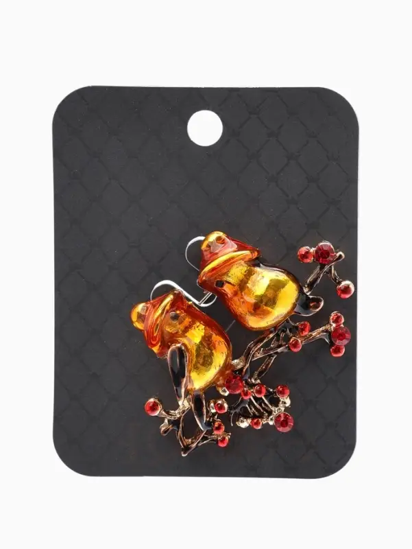 Брошь &laquo;Пара снегирей&raquo;, разноцветная в золоте