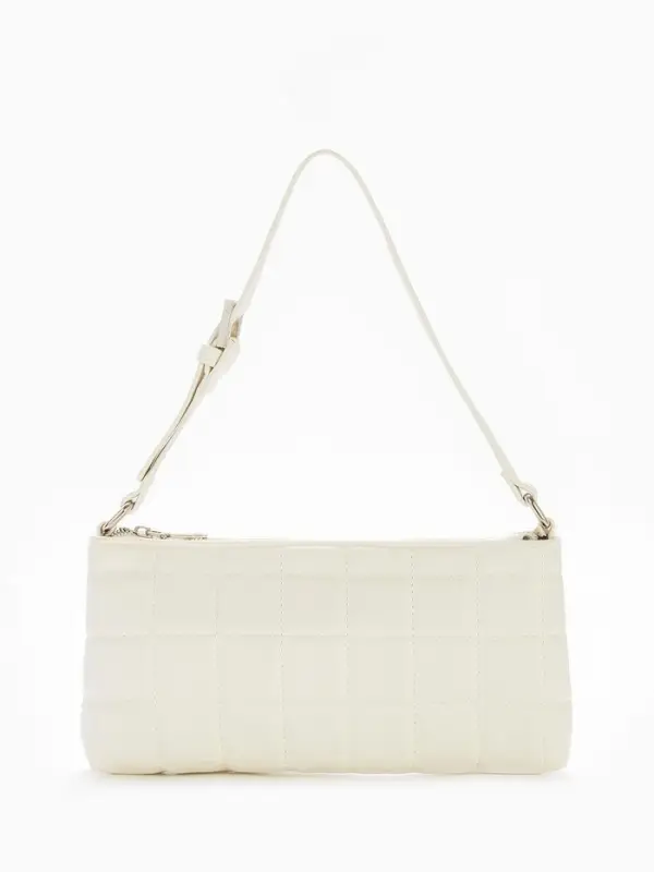 Сумка женская багет на молнии, 27&times;5&times;13 см, белая