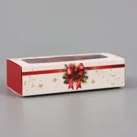 Коробка подарочная под 3 конфеты, &laquo;С Новым годом!&raquo;, 13&times;5&times;3.3 см, кондитерская упаковка