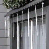 Гирлянда &laquo;Сосульки&raquo; 2.5&times;0.3 м, IP65, прозрачная нить, 192 LED, свечение белое с эффектом стекания, 12 В