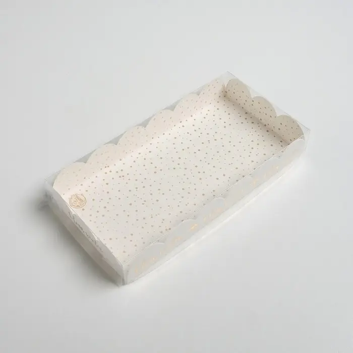 Коробка для кондитерских изделий с PVC крышкой «Снег», 10.5 х 21 х 3 см Коробка для кондитерских изделий с PVC крышкой «Снег», 10.5 х 21 х 3 см