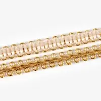 Тесьма декоративная &laquo;Шанель&raquo;, 8 мм, 10&plusmn;1 м, цвет золотой