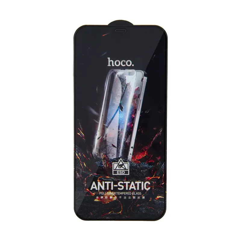 Защитное стекло для iPhone 12 Pro Max Full Screen HD Anti-Static G10 Hoco Black без упаковки