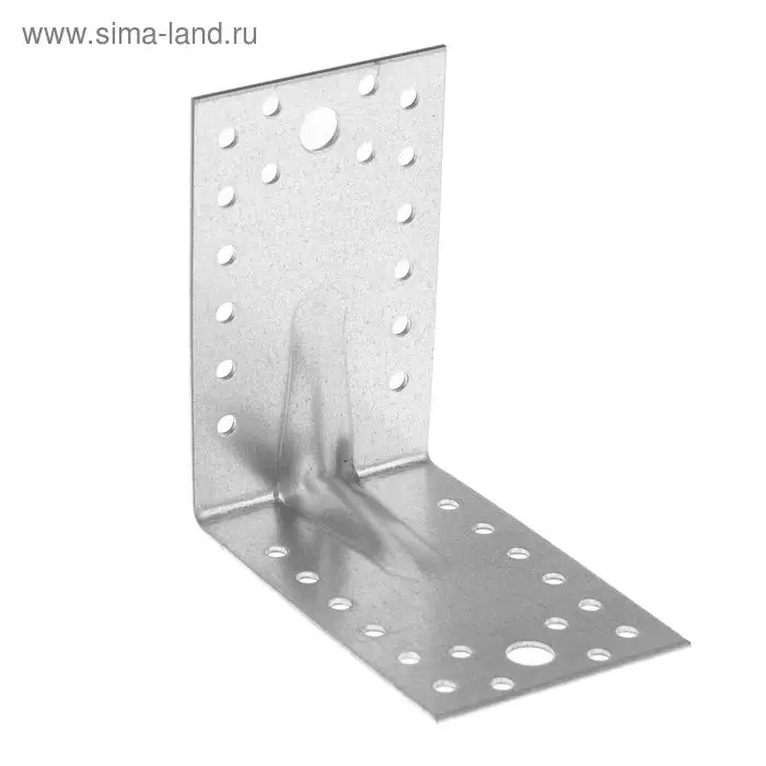 Уголок крепежный усиленный ТУНДРА krep, 105×105×65×2 мм