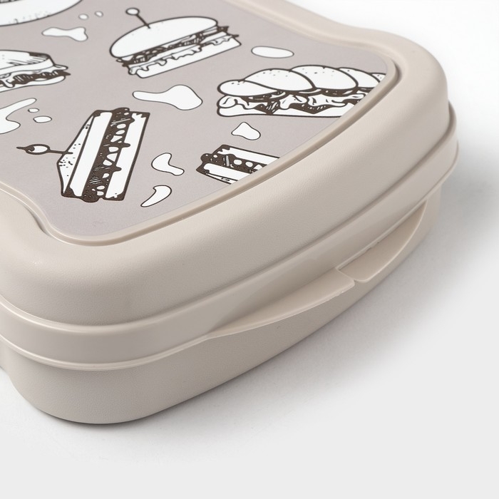 Бутербродница RICCO, 17×13×4.2 см, с декором Чемита