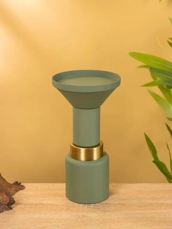 Подсвечник на 1 свечу текстурный "Болотный" 10,5х10,5х20 см