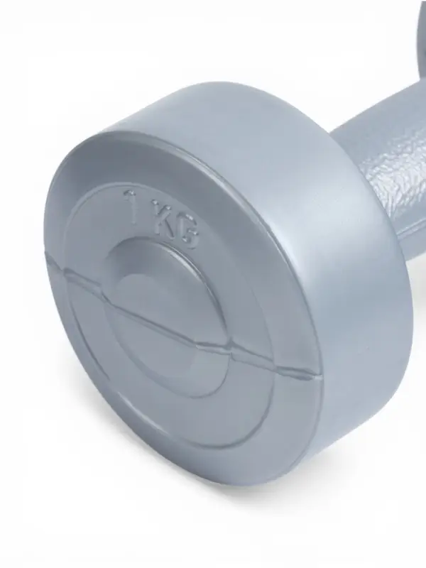 Гантели виниловые, 2 шт., 1 кг, серебристый металлик