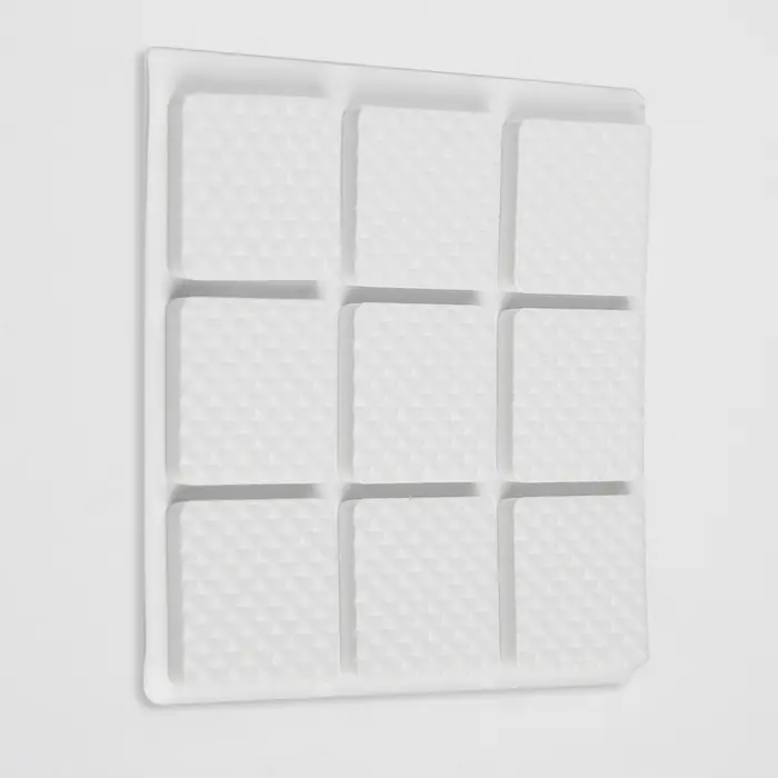 Накладка мебельная квадратная ТУНДРА, размер 25×25 мм, 18 шт., полимерная, белая