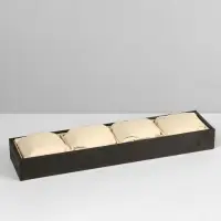 Подставка для часов, браслетов QF, флок, 4 места, 33&times;8&times;3.5 см, серо-бежевая