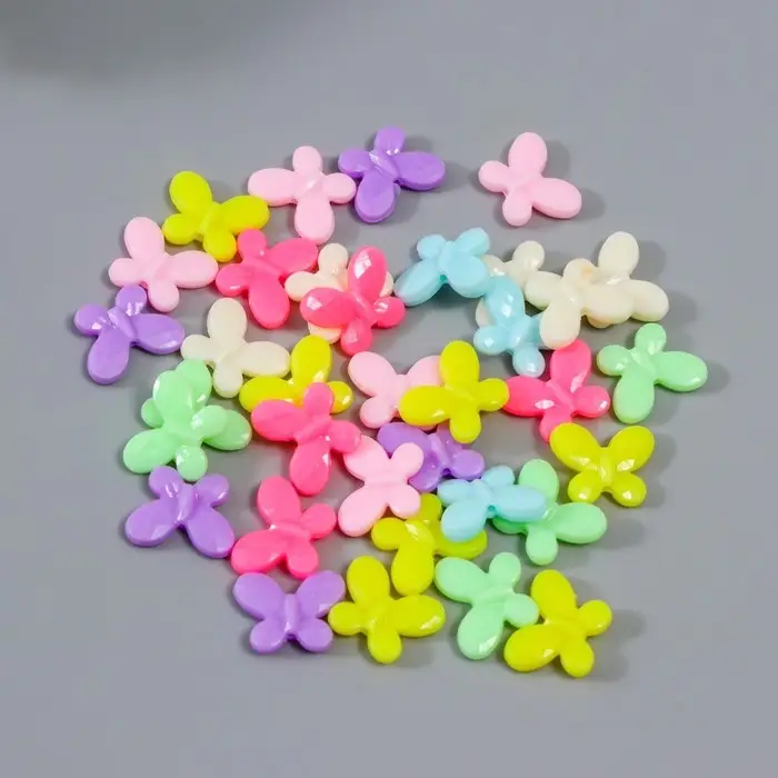 Бусины для творчества пластик Бусины для творчества пластик "Плоская бабочка. Пастельные тона" набор 15 гр 1,3 см