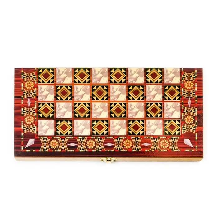 Настольная игра 3 в 1 &laquo;Узоры&raquo;: нарды, шашки, шахматы, 29&times;29 см