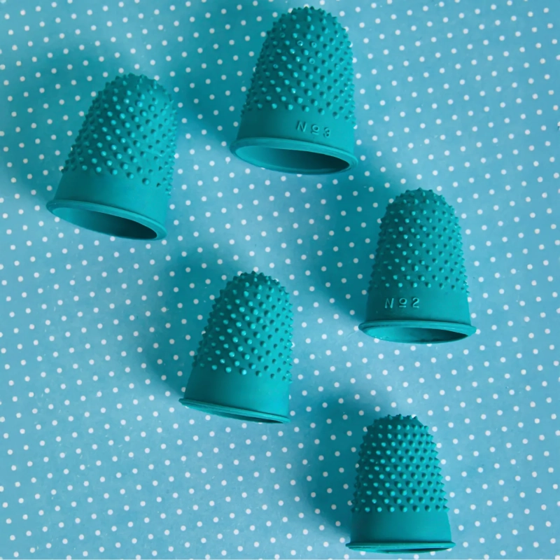 Напальчник для бумаг d=16мм, высота 28мм, зеленый резина