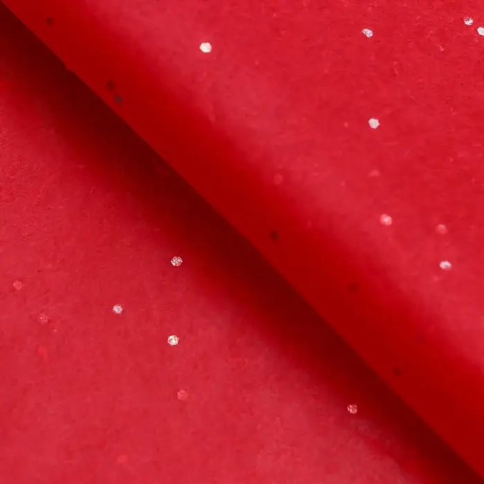 Бумага упаковочная тишью, &laquo;Конфетти&raquo;, красная, 50&times;66 см