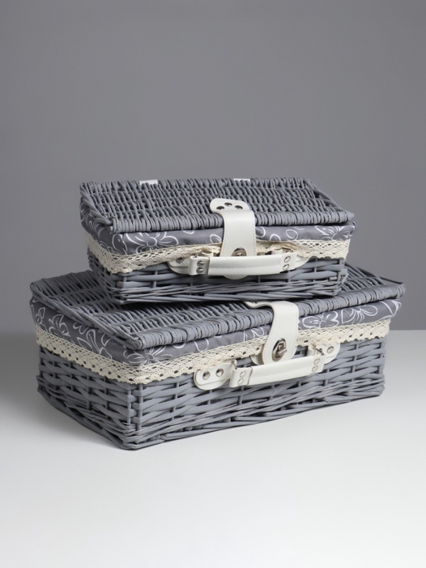 Набор корзина-чемодан 2 шт.Ткань внутри, ручки экокожа, застёжка экокожа, 42*27 см, Н15 см.32*21 см Набор корзина-чемодан 2 шт.Ткань внутри, ручки экокожа, застёжка экокожа, 42*27 см, Н15 см.32*21 см