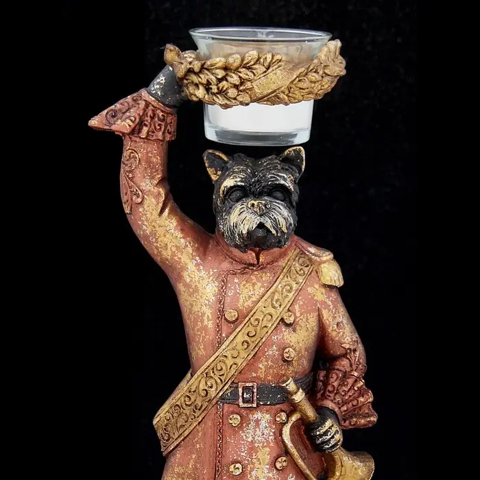 Фигурка - подсвечник на 1 свечу &laquo;Английский шарж. Пёс вояка&raquo;, полистоун, 29&times;10&times;11.3 см