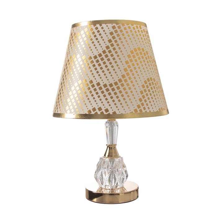 Лампа настольная Лампа настольная "Атомик" 1х40Вт Е27+подсветка LED 5Вт золото 25х25х38см