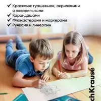 Альбом для рисования А4 ErihKrause Aquamarine, 40 листов, на скобе, МИКС