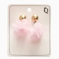 Серьги "Цветы орхидеи" объёмные, цвет розовый в золоте