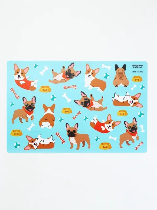 Коврик под миску &laquo;Много песиков&raquo;, 43&times;28 см