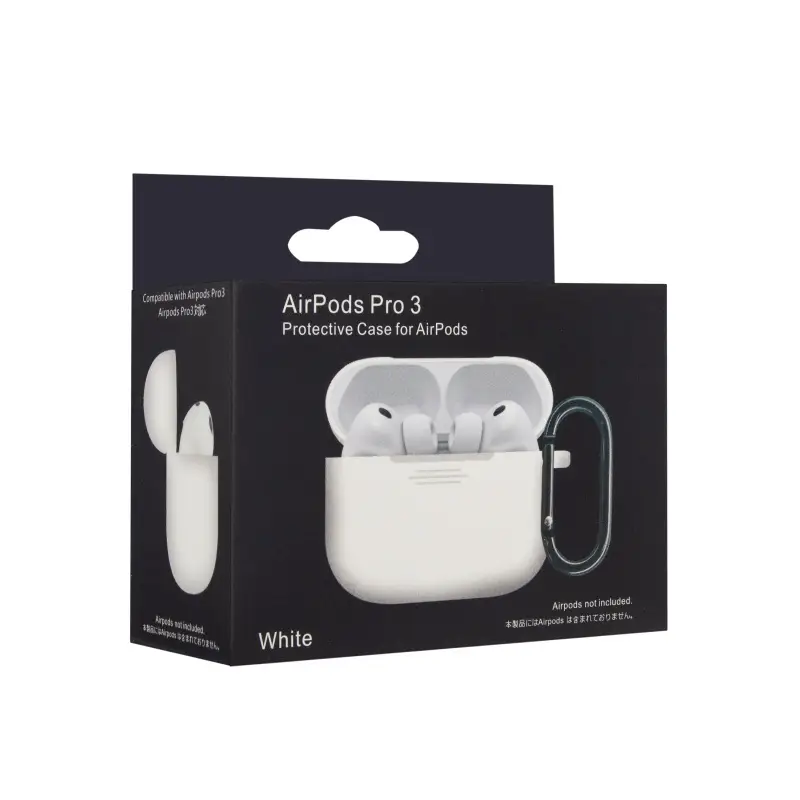 Чехол для AirPods Pro 3 с карабином White