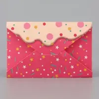 Открытка средняя с конвертом для денег &laquo;С днём рождения!&raquo;, 12&times;18 см, торт