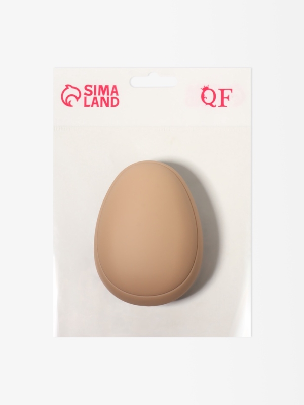 Расчёска массажная «Овал», 9.5×7×4.5 см, матовая, бежевая