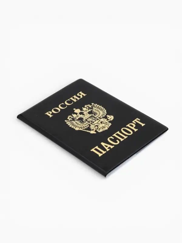 Обложка для паспорта из искусственной кожи, чёрная
